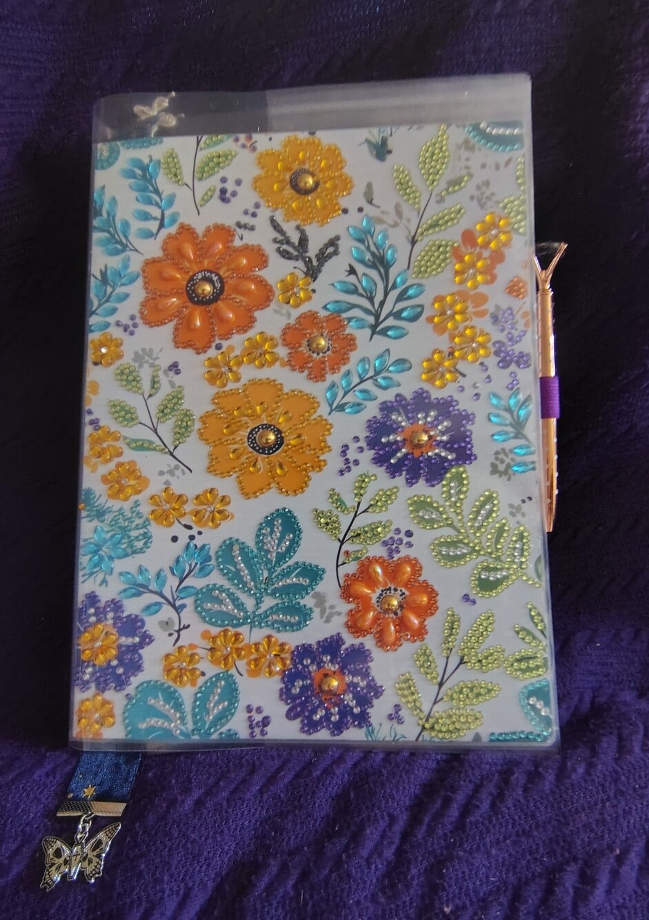✍️📕📰 New Handmade Bedazzled Journal 8"x11" with Pen & Case - 120 Pages ✍️📕